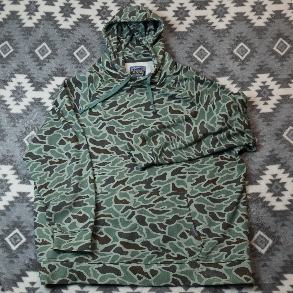 Burlebo Mens Green Duck Camo Pullover Hoodie Size 2XL Find Your Wild Outdoor